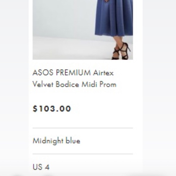 ASOS PREMIUM Airtex Velvet Bodice Midi Dress SZ 4 - Picture 4 of 5